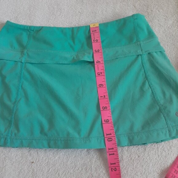 Lululemon Women's Size 2 Aqua Green Coolmax Inner Drawstring Athletic Skort - Picture 13 of 13